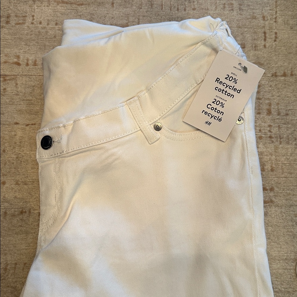 White maternity jeans